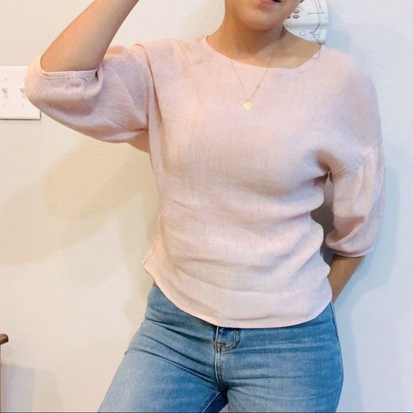 earth music & ecology Tops - Earth Music & Ecology Blush Pink Crepe Blouse